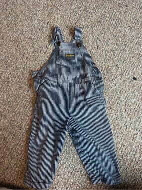 OshKosh B'gosh Navy and White Pinstripe Overalls